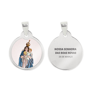 Our Lady of the Good News necklace and medal in steel