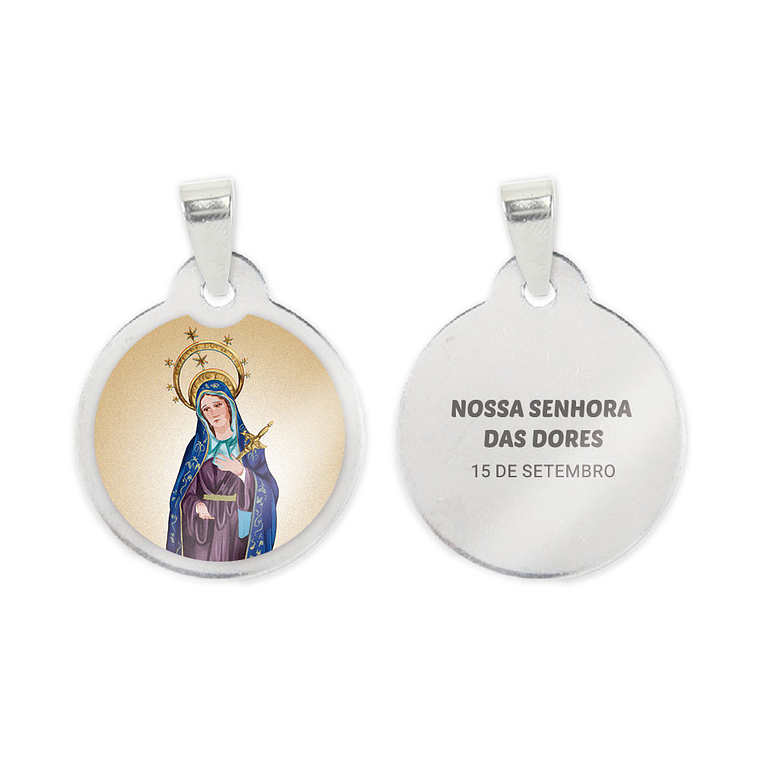 Collar y medalla de Nuestra Señora de los Dolores en acero 2