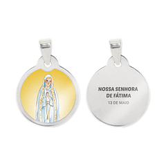 Our Lady of Fátima chain and medal in stainless steel