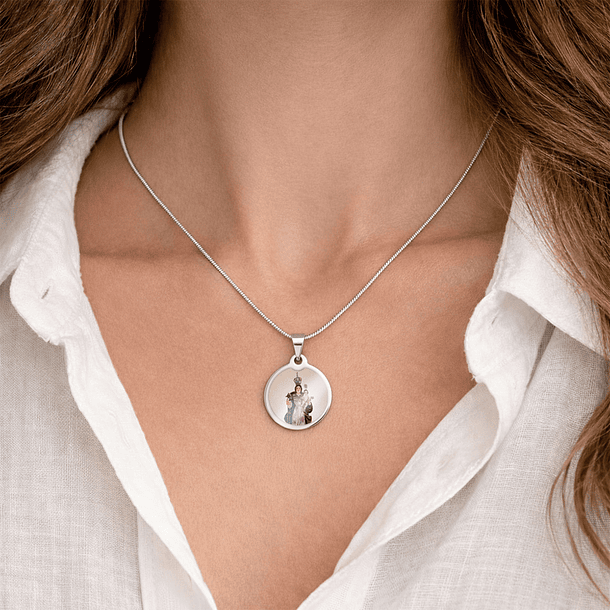Our Lady of Franqueira chain and medal in stainless steel 4