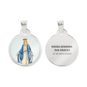 Our Lady of Graces necklace and medal in steel