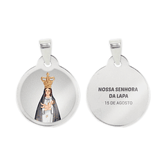 Our Lady of Lapa chain and medal in stainless steel