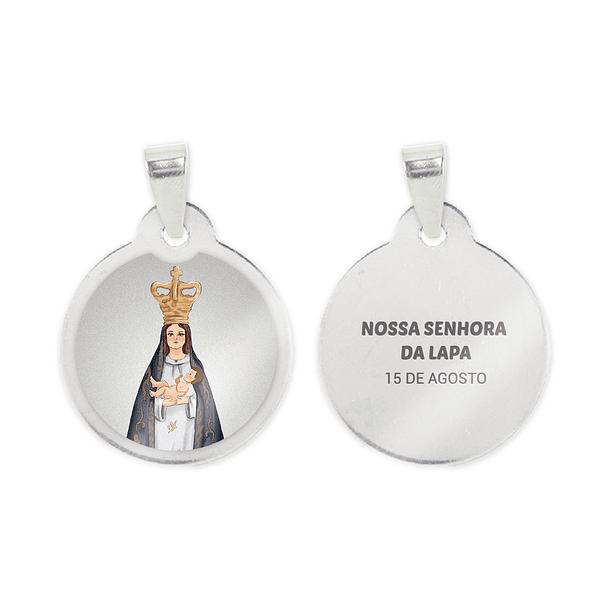 Our Lady of Lapa chain and medal in stainless steel 2