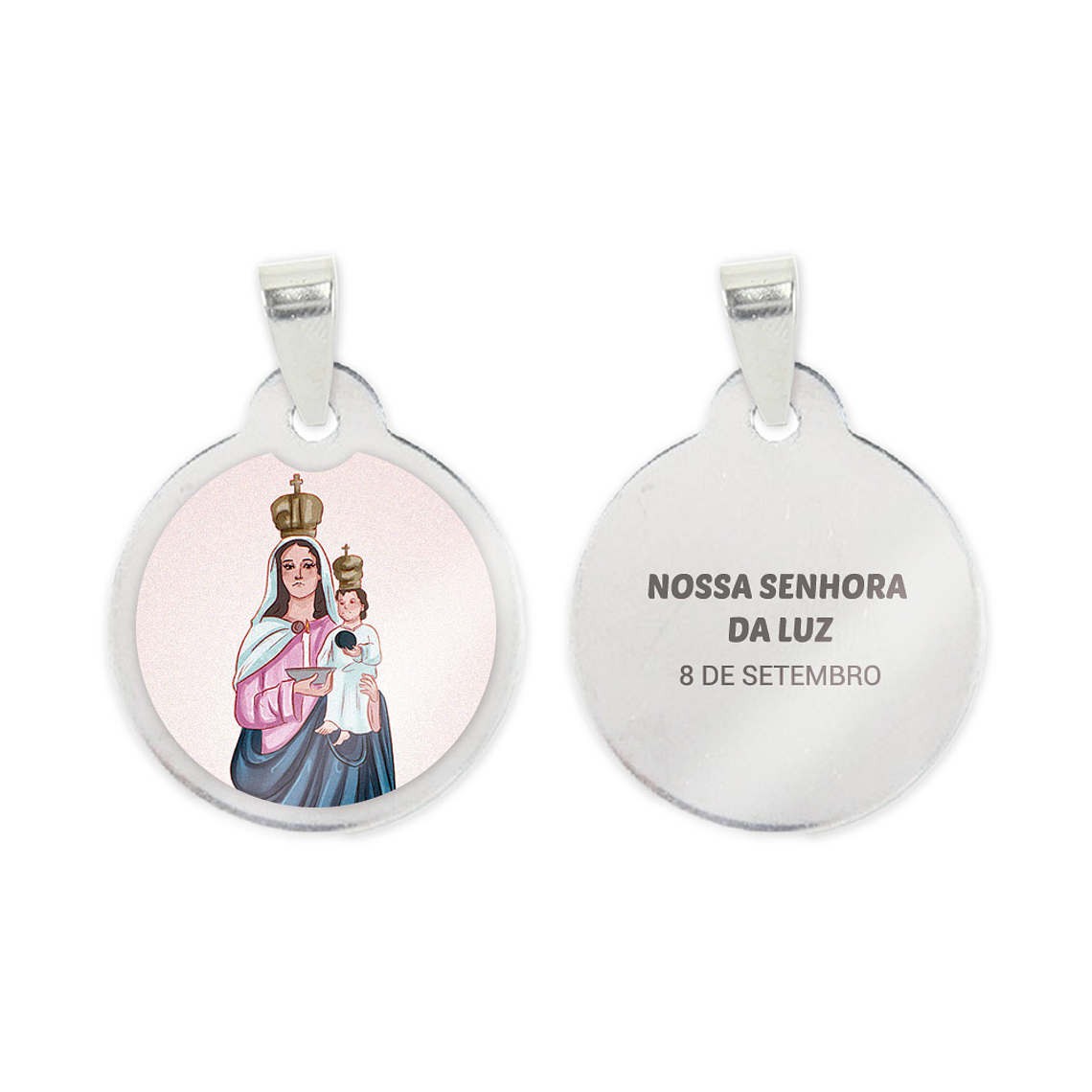 Collar y medalla de Nuestra Señora de la Luz en acero 2