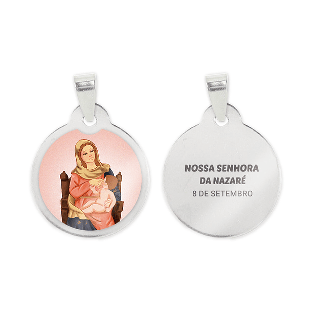 Our Lady of Nazareth chain and medal in stainless steel 2