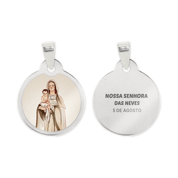 Collar y medalla de Nuestra Señora de las Nieves en acero 2