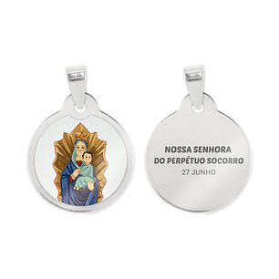 Our Lady of Perpetual Help necklace and medal in steel