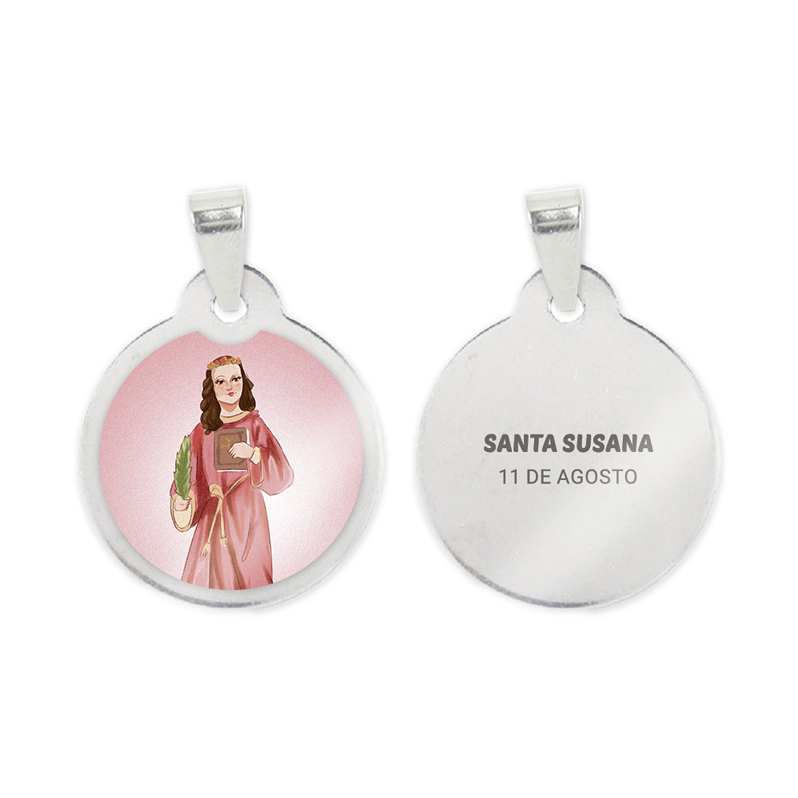 Collana e medaglia di Santa Susanna in acciaio 2