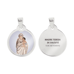 Mother Teresa of Calcutta necklace and medal in stainless steel