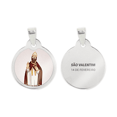 Saint Valentine necklace and medal in stainless steel