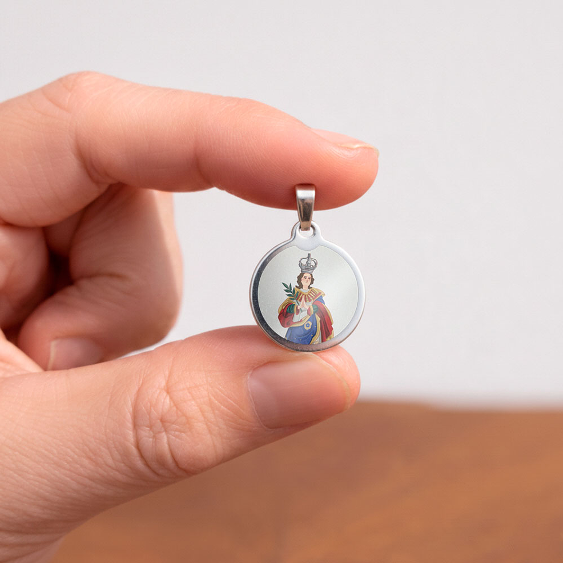 Medalha de aço de Nossa Senhora da Oliveira 2