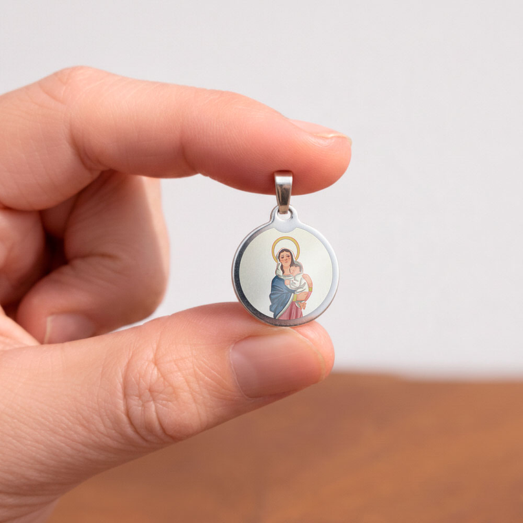 Medalha de aço de Nossa Senhora Mãe de Deus 2