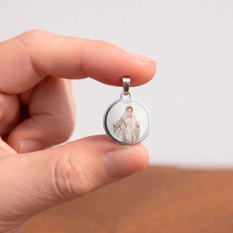 Medalha de aço de Nossa Senhora de Medjugorje 2