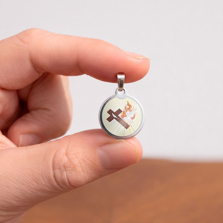 Medalha de aço do Sacramento do Crisma 2