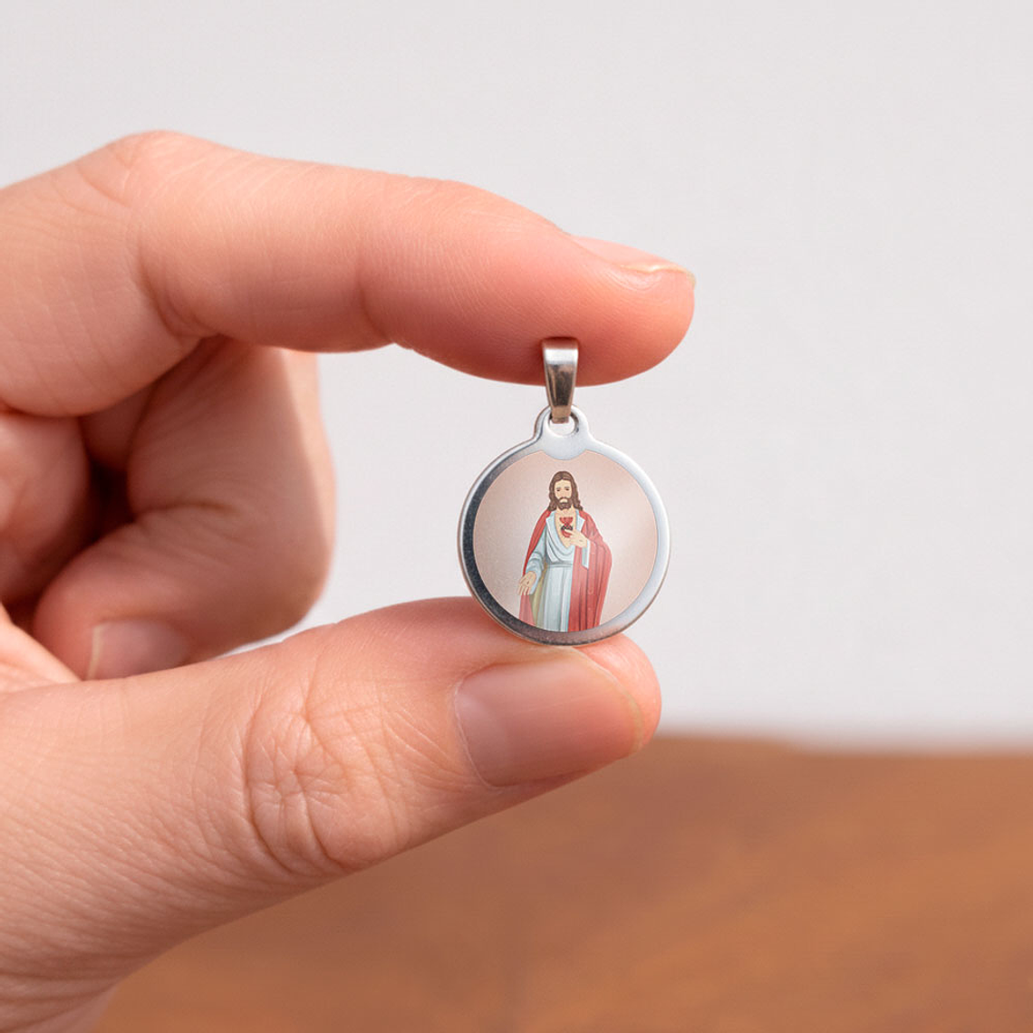 Medalla de acero del Sagrado Corazón de Jesús 2