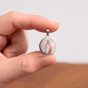 Sacred Heart of Jesus Steel Medal