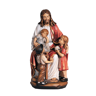 Jésus avec les enfants - Bois