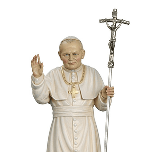 Imagem de Papa João Paulo II em madeira