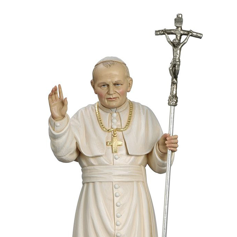 Imagem de Papa João Paulo II em madeira 2