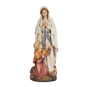 Our Lady of Lourdes and Saint Bernadette - Wood
