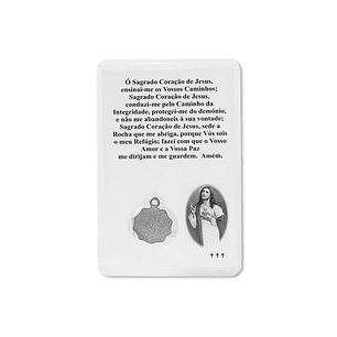 Cartão com oração do Sagrado Coração de Jesus