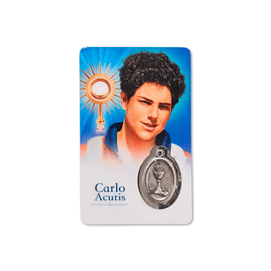Cartão com oração de Carlo Acutis