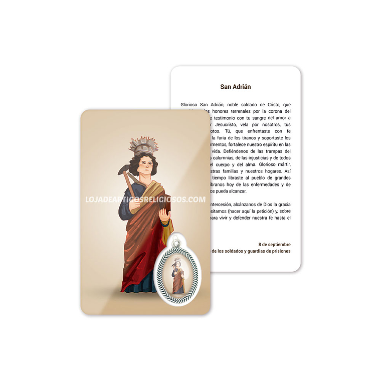 Carte de prière de Saint Adrien 2