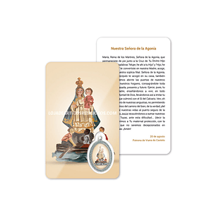 Cartão com oração de Nossa Senhora da Agonia