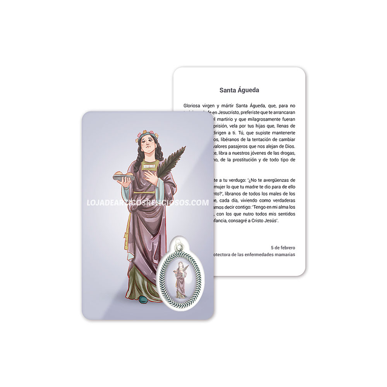 Tarjeta con la oración de Santa Águeda 2