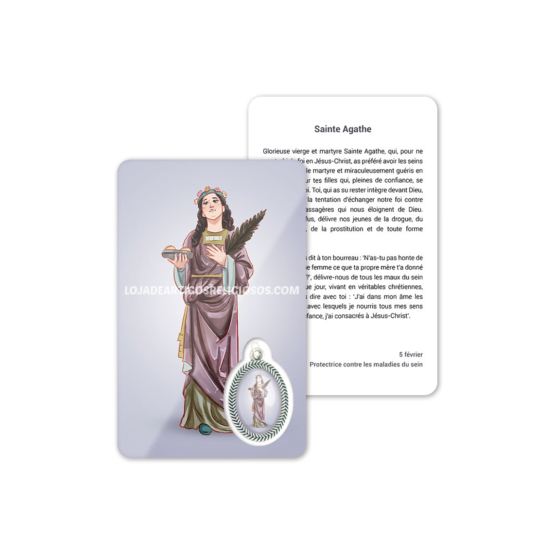 Tarjeta con la oración de Santa Águeda 5