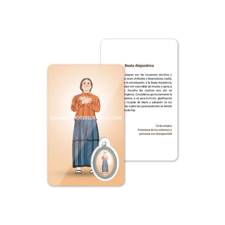 Cartão com oração de Beata Alexandrina 2