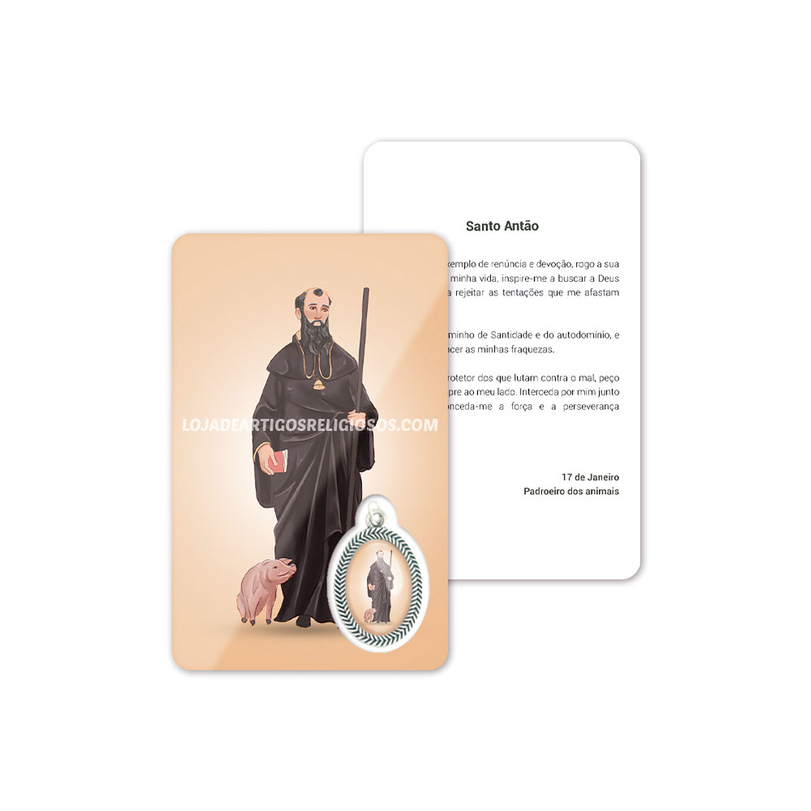 Tarjeta con oración de San Antón Abad 1
