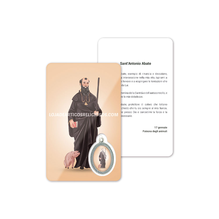 Tarjeta con oración de San Antón Abad 3