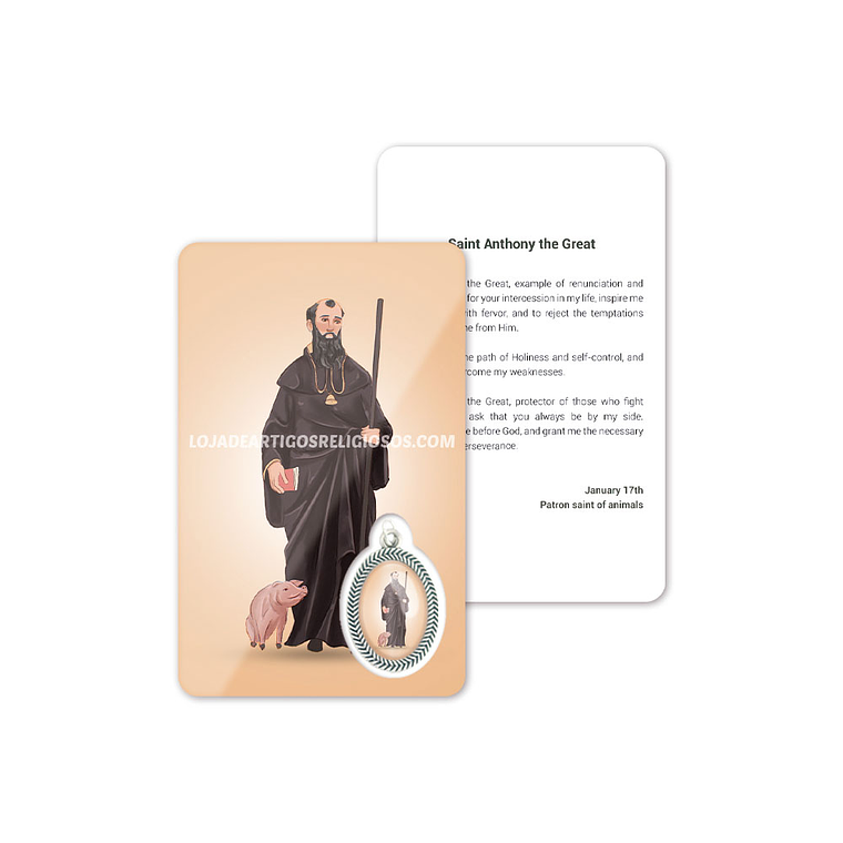 Tarjeta con oración de San Antón Abad 4