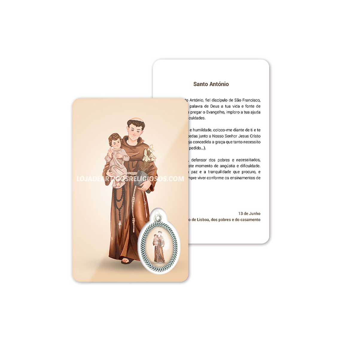 Cartão com oração de Santo António 1