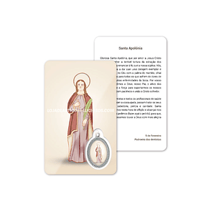 Cartão com oração de Santa Apolónia