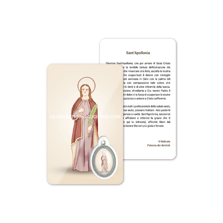 Cartão com oração de Santa Apolónia 3