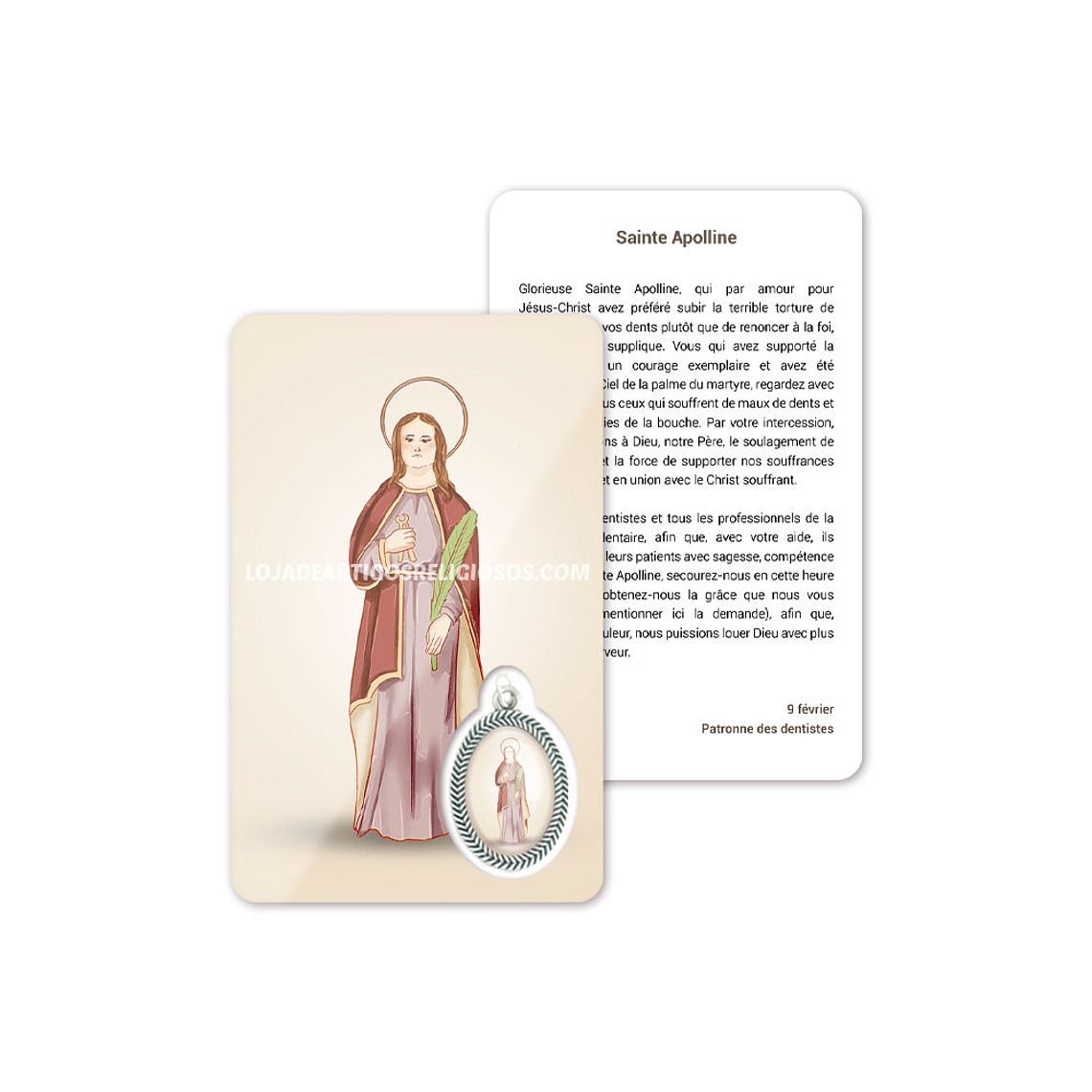 Cartão com oração de Santa Apolónia 5