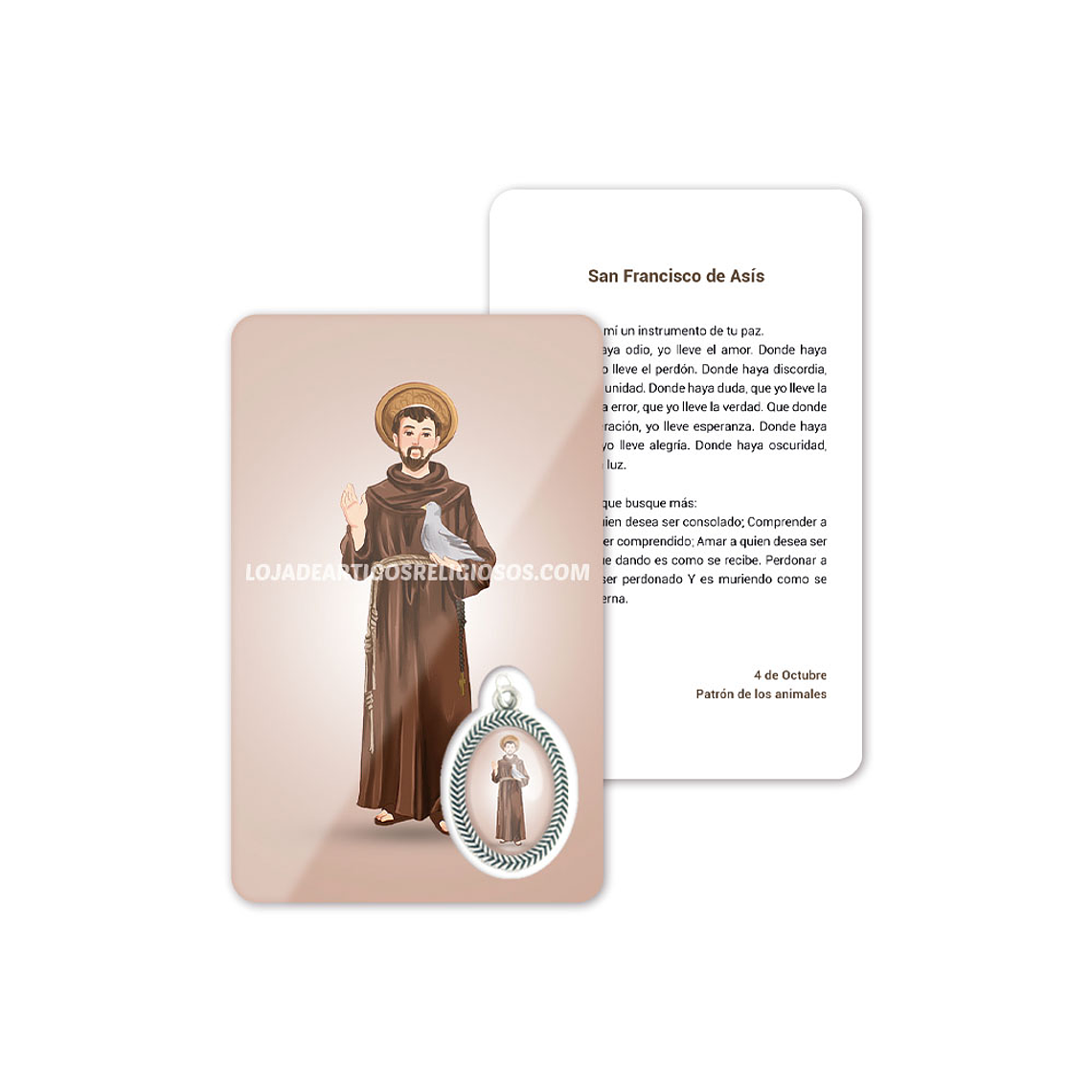 Carte de prière de Saint François d'Assise 2