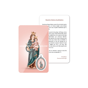 Biglietto con preghiera di Madonna Ausiliatrice