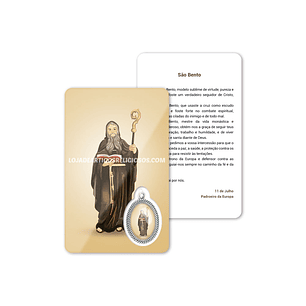 Cartão com oração de São Bento