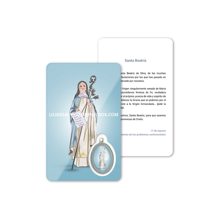 Cartão com oração de Santa Beatriz 2