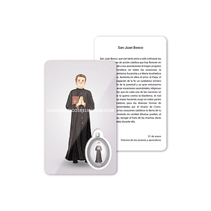 Tarjeta con oración de San Juan Bosco