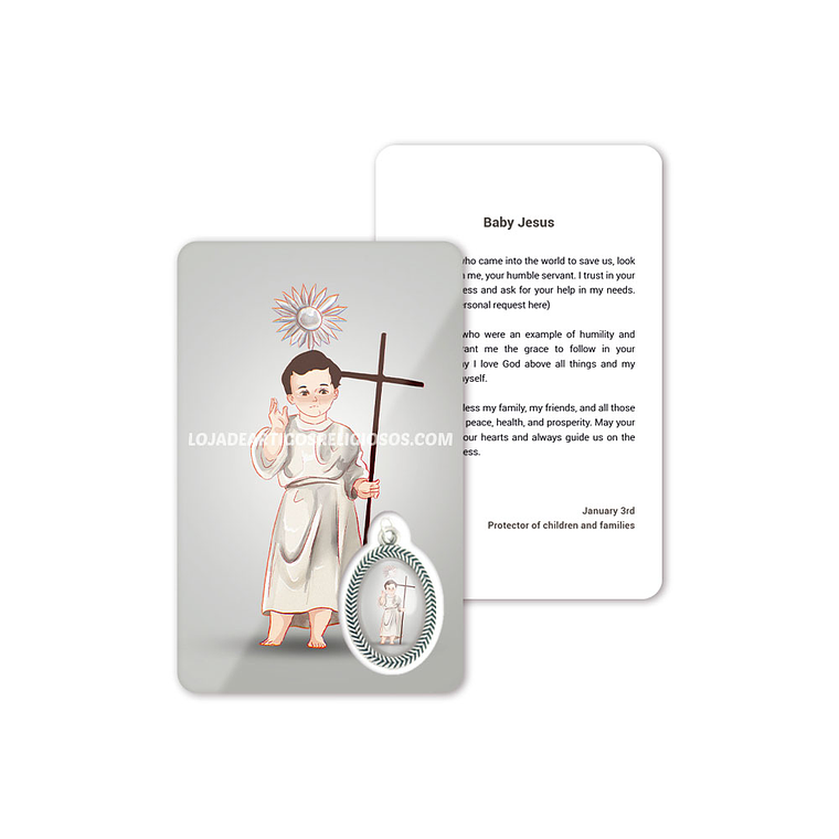 Cartão com oração de Bom Jesus Menino 4