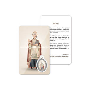Saint Blaise prayer card