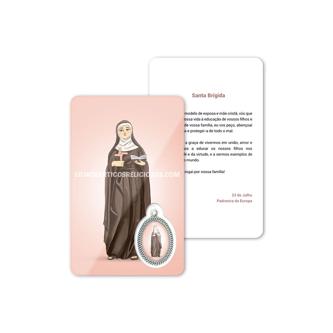 Cartão com oração de Santa Brígida 1