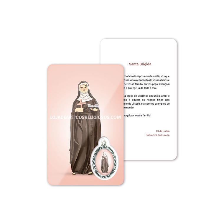 Cartão com oração de Santa Brígida 1