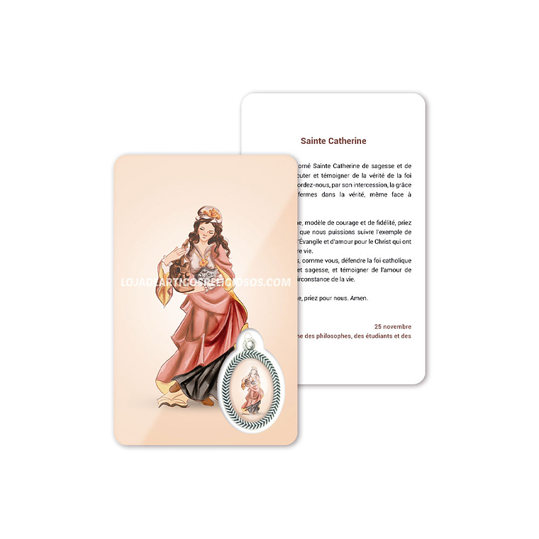 Cartão com oração de Santa Catarina 5