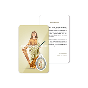 Saint Cecilia prayer card