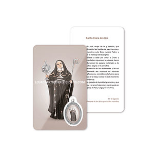 Saint Clare of Assisi prayer card